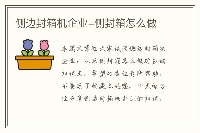 侧边封箱机企业-侧封箱怎么做