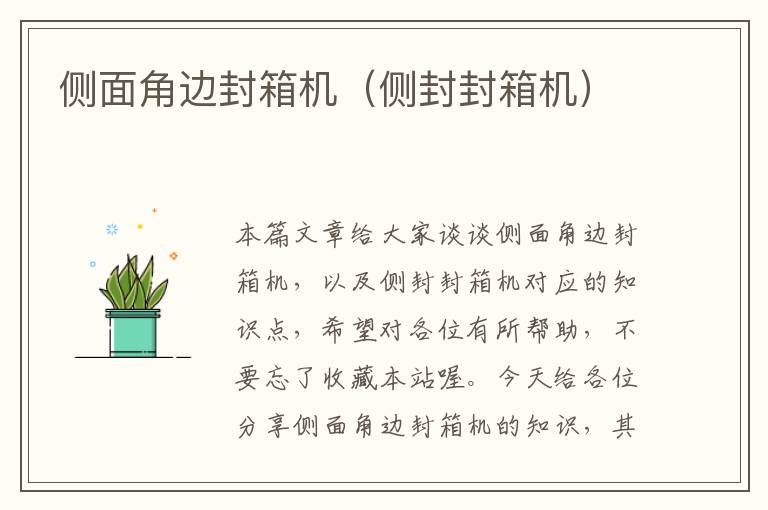 侧面角边封箱机(侧封封箱机)