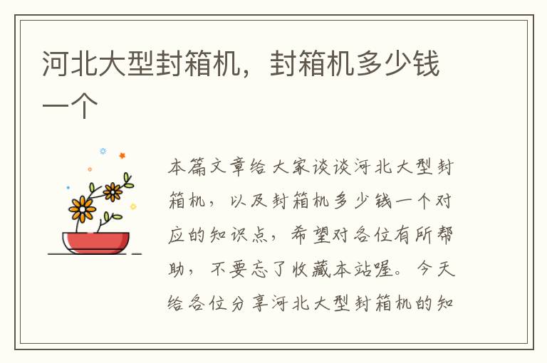 河北大型封箱机,封箱机多少钱一个