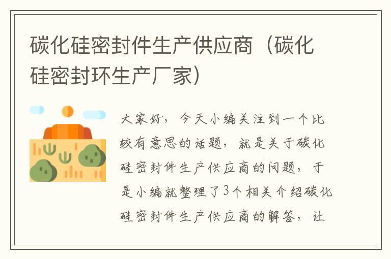 碳化硅密封件生产供应商（碳化硅密封环生产厂家）