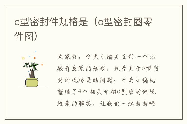 o型密封件规格是(o型密封圈零件图)