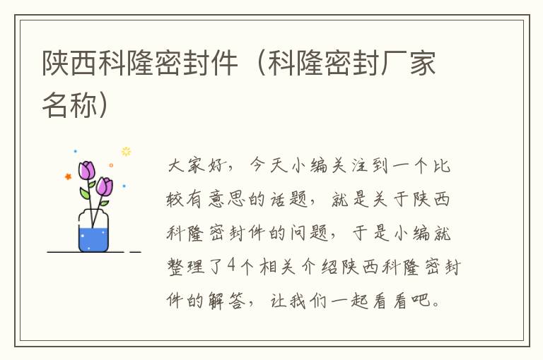 陕西科隆密封件(科隆密封厂家名称)