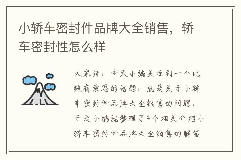 小轿车密封件品牌大全销售,轿车密封性怎么样