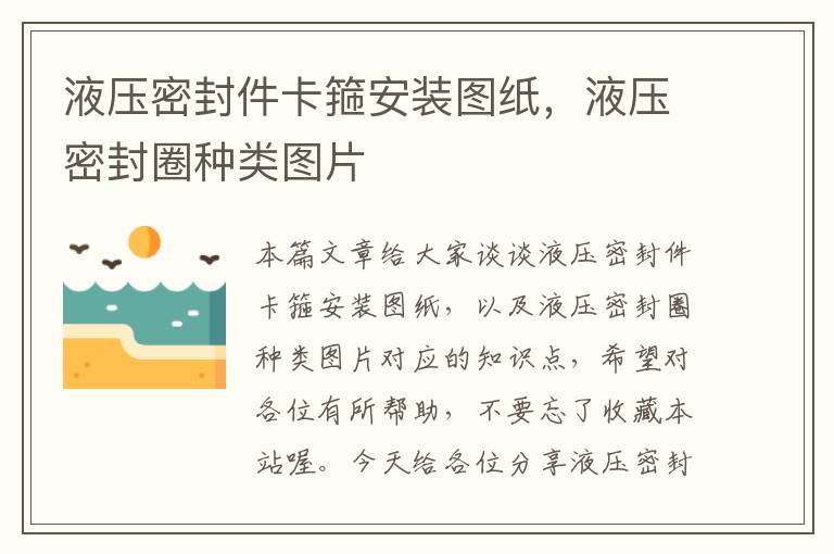 液压密封件卡箍安装图纸,液压密封圈种类图片