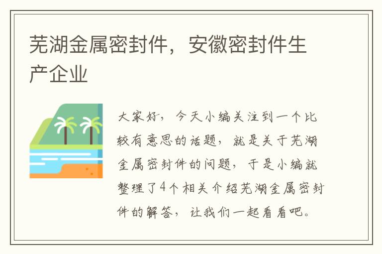 芜湖金属密封件,安徽密封件生产企业