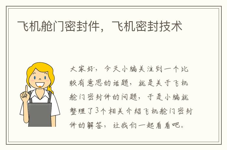 飞机舱门密封件，飞机密封技术