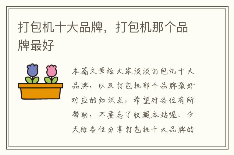 打包机十大品牌，打包机那个品牌最好