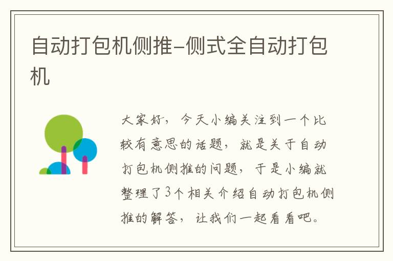 自动打包机侧推-侧式全自动打包机