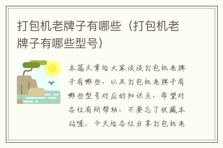 打包机老牌子有哪些(打包机老牌子有哪些型号)