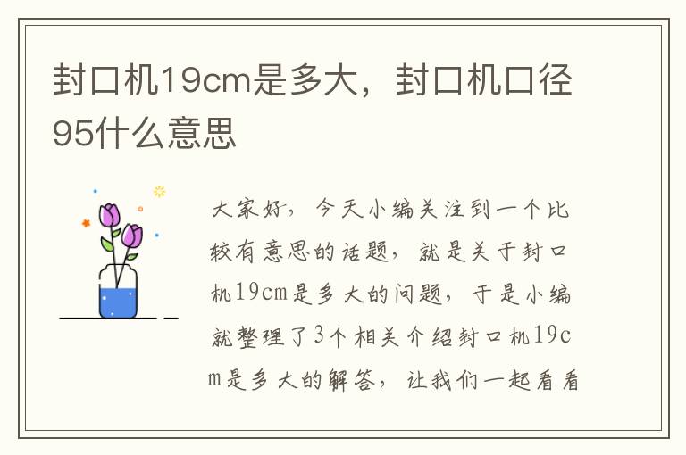 封口机19cm是多大,封口机口径95什么意思