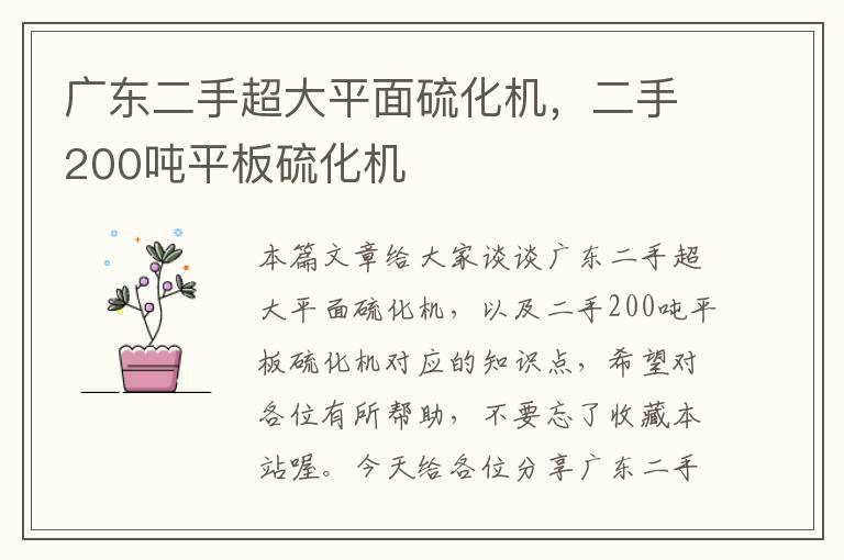 广东二手超大平面硫化机，二手200吨平板硫化机