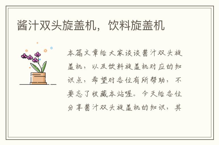 酱汁双头旋盖机,饮料旋盖机