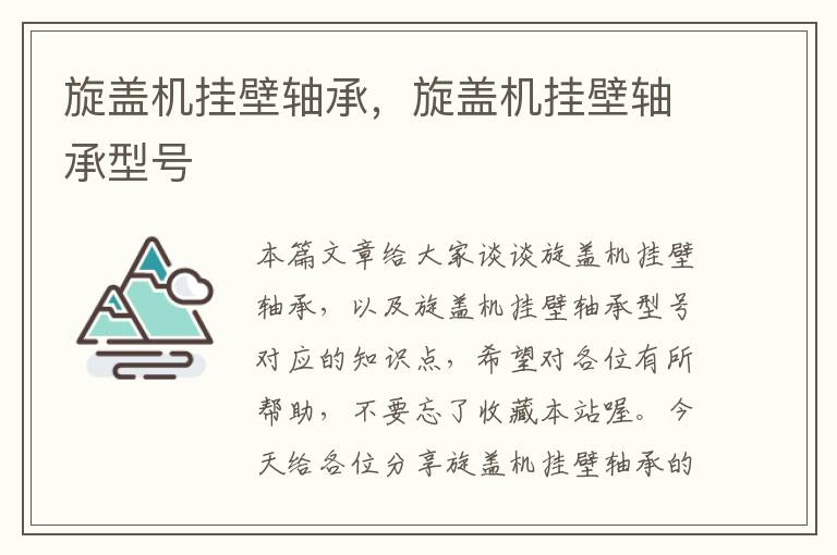 旋盖机挂壁轴承,旋盖机挂壁轴承型号