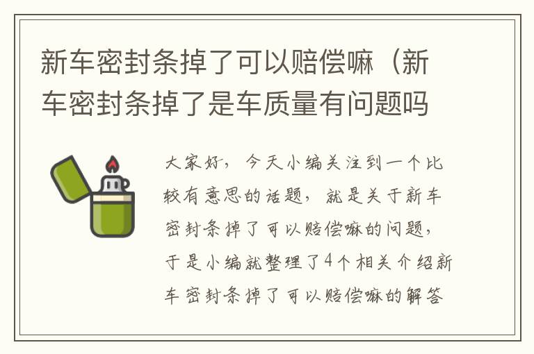 新车密封条掉了可以赔偿嘛(新车密封条掉了是车质量有问题吗)