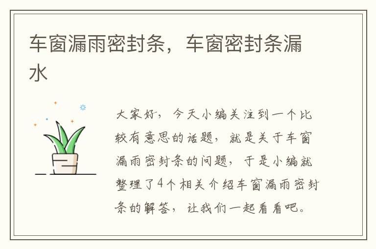 车窗漏雨密封条,车窗密封条漏水