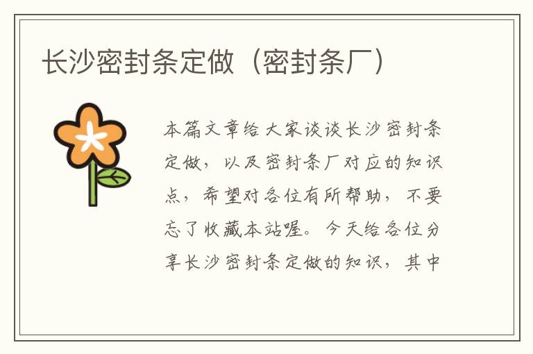 长沙密封条定做(密封条厂)