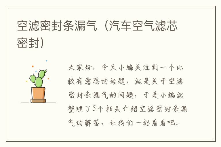 空滤密封条漏气(汽车空气滤芯密封)