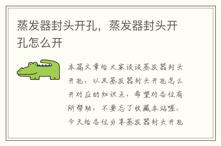 蒸发器封头开孔,蒸发器封头开孔怎么开