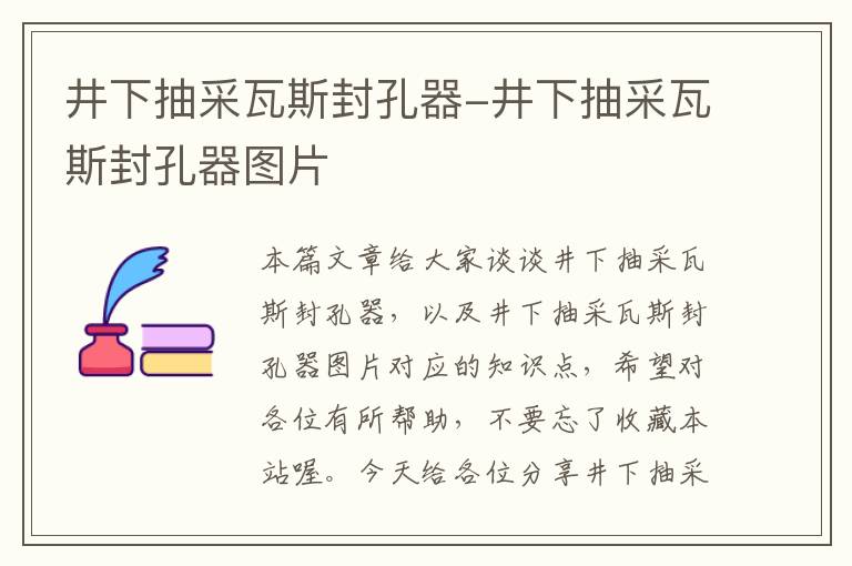 井下抽采瓦斯封孔器-井下抽采瓦斯封孔器图片
