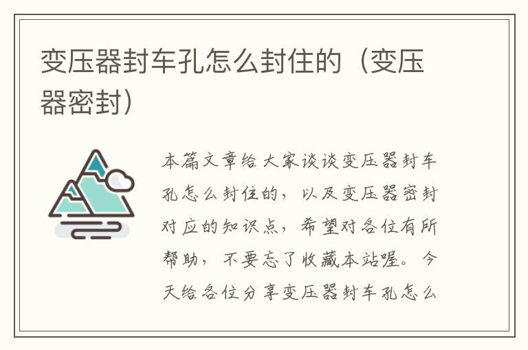变压器封车孔怎么封住的(变压器密封)